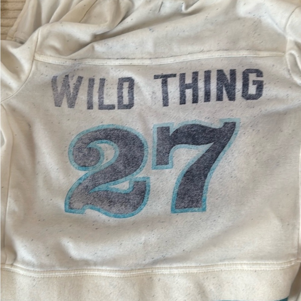Hollister Cream and Black Logo Sweatshirt